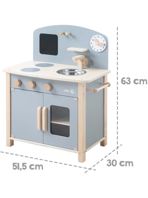 ROBA Cuisine Enfant en Bois + Accessoires en Métal et Bois - à Partir de 3 Ans - Kiabi
