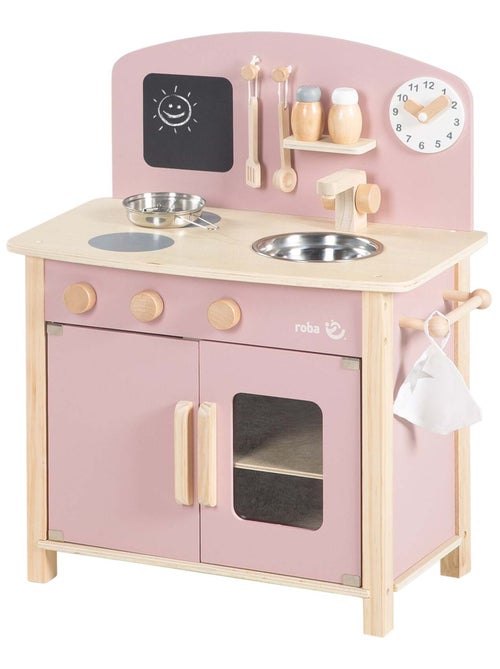 ROBA Cuisine Enfant en Bois + Accessoires en Métal et Bois - à Partir de 3 Ans - Kiabi