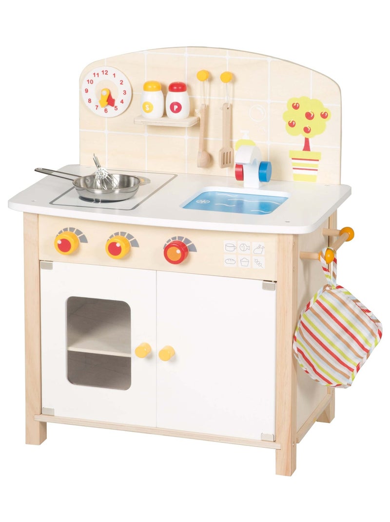 ROBA Houten speelkeuken + accessoires van hout en metaal - Vanaf 3 jaar Beige - Kiabi