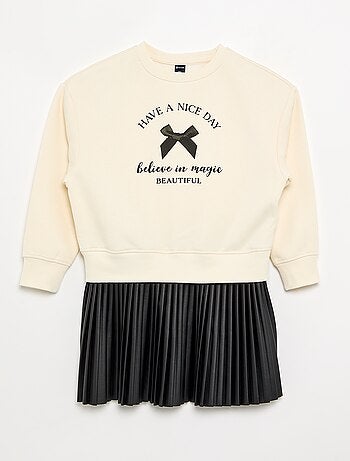 Robe 2 en 1 - Sweat + jupe plissée