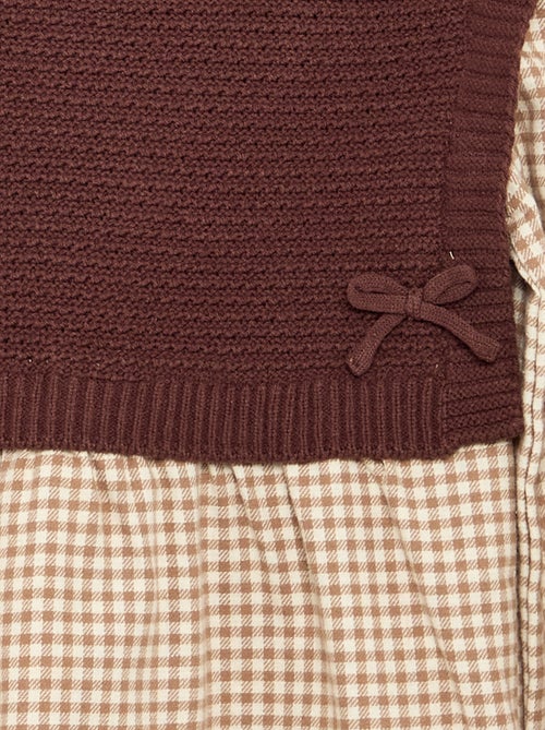 Robe 2 en 1 avec haut en maille et bas en flanelle - Kiabi