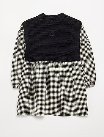Robe 2 en 1 avec haut en maille et bas en flanelle