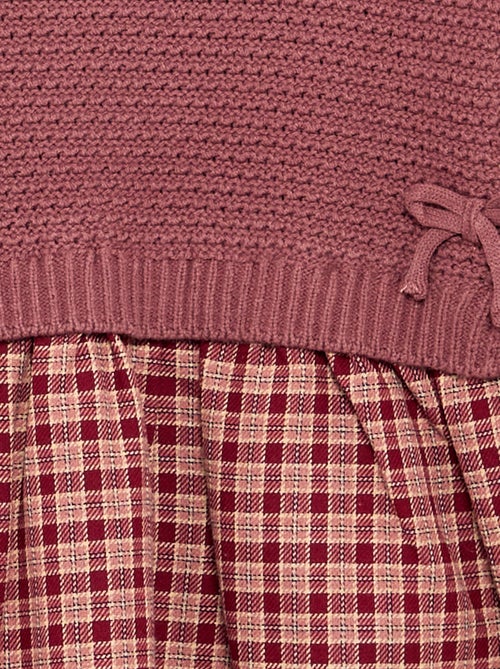Robe 2 en 1 avec haut en maille et bas en flanelle - Kiabi
