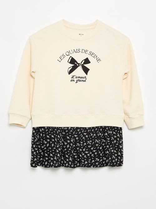 Robe 2 en 1 avec partie sweat-shirt - Kiabi Robe 2 en 1 avec partie sweat-shirt - Kiabi