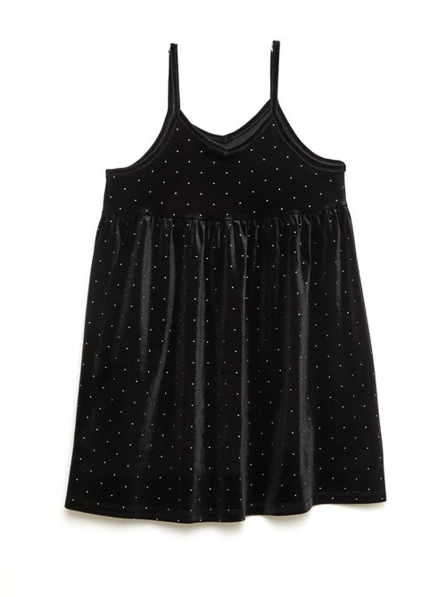 Robe 2 en 1 en velours avec strass - Kiabi