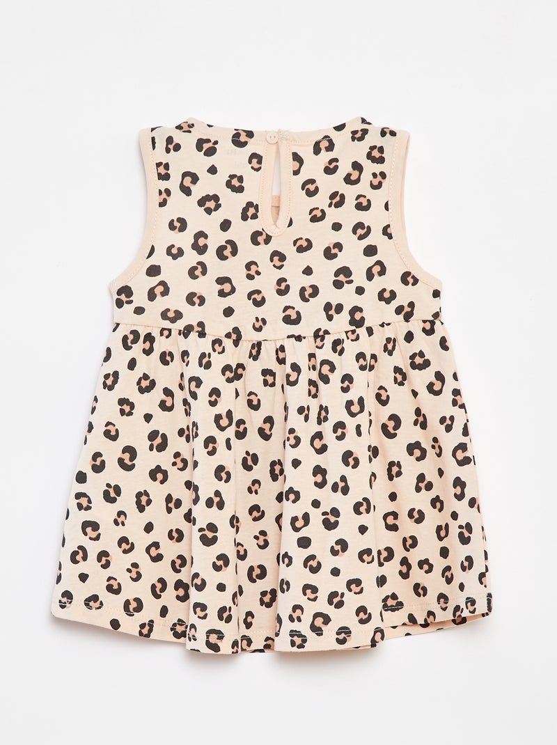 Robe à bretelles avec imprimé Beige - Kiabi