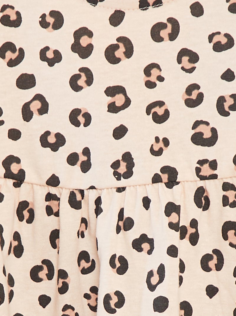 Robe à bretelles avec imprimé Beige - Kiabi