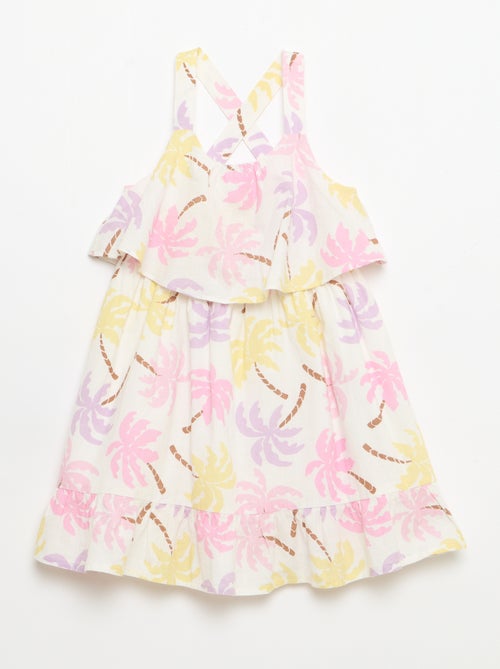 Robe à bretelles croisées + volants forme housse - Kiabi