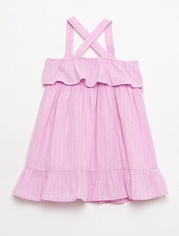 Robe à bretelles croisées + volants forme housse