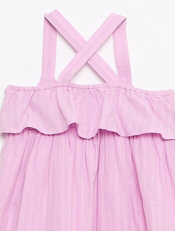 Robe à bretelles croisées + volants forme housse