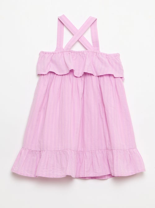 Robe à bretelles croisées + volants forme housse - Kiabi