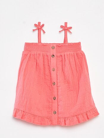 Robe à bretelles en gaze de coton
