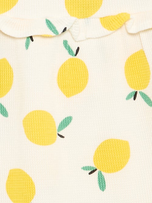 Robe à bretelles en nid d'abeille - Kiabi