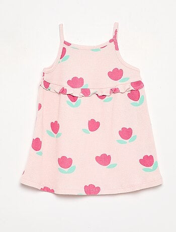 Robe à bretelles en nid d'abeille