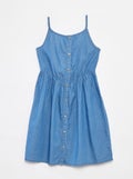 Robe à bretelles en tencel BLEU - Kiabi