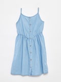 Robe à bretelles en tencel BLEU - Kiabi