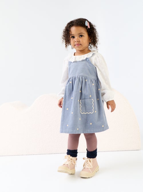 Robe à bretelles en velours côtelé - Kiabi