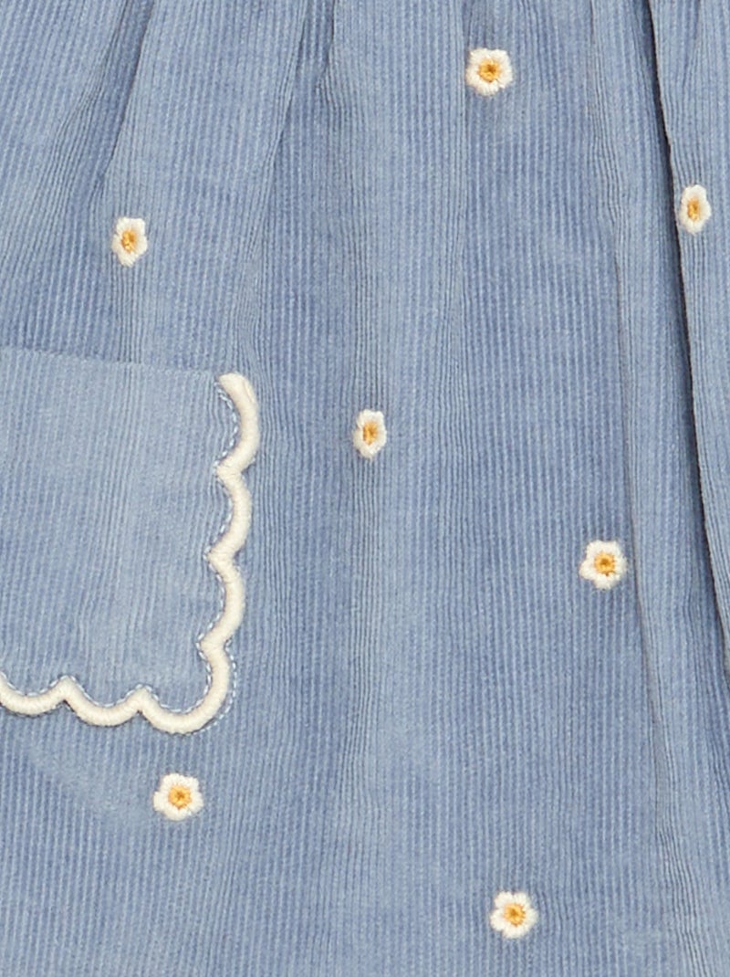 Robe à bretelles en velours côtelé Bleu - Kiabi