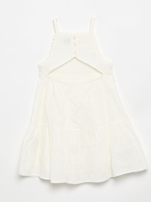 Robe à bretelles et broderies anglaises - Kiabi