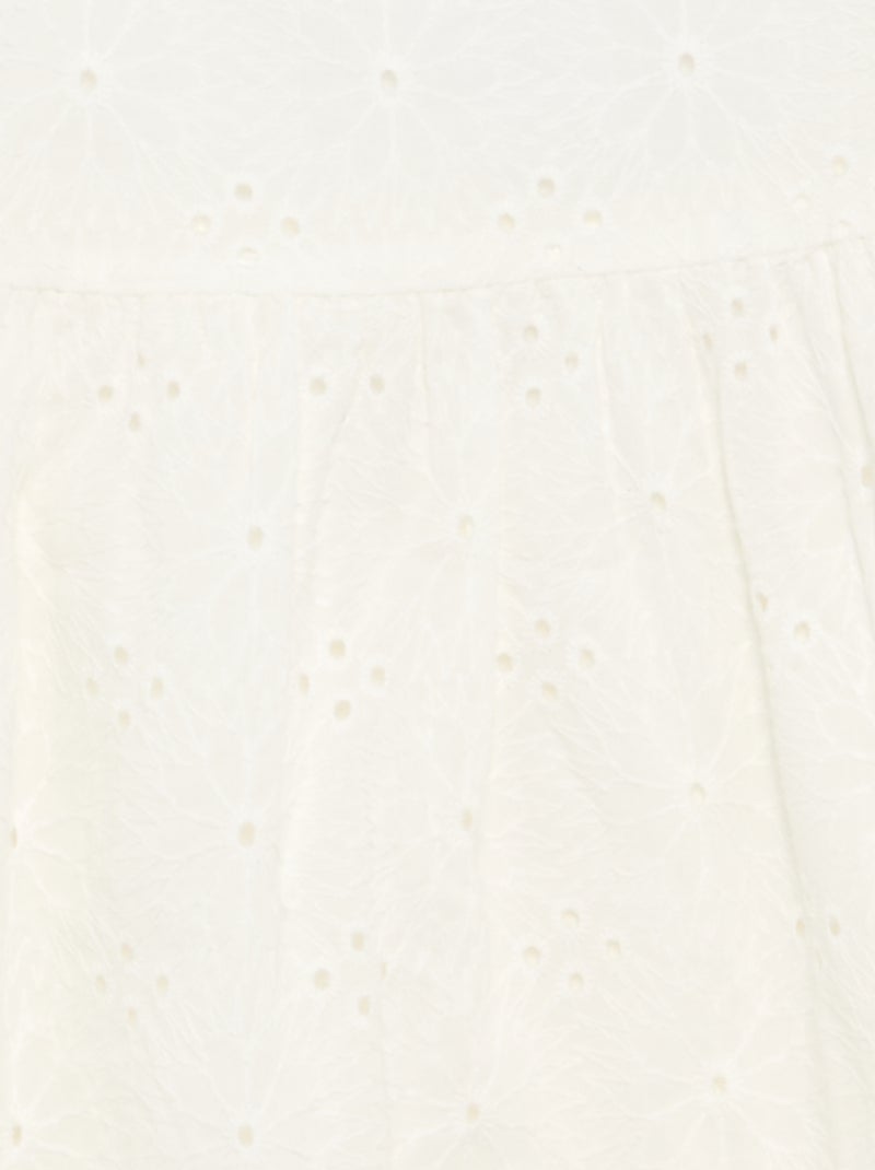 Robe à bretelles et broderies anglaises Blanc - Kiabi