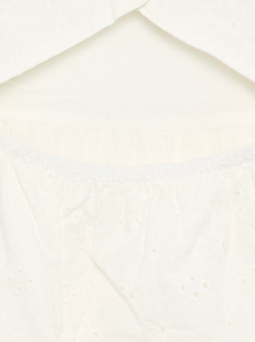 Robe à bretelles et broderies anglaises - Kiabi