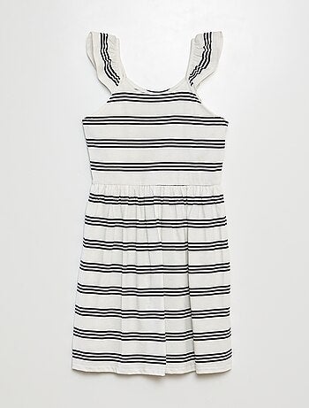 Robe à bretelles volantées à motif