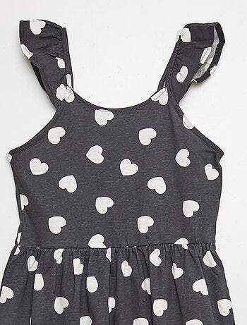 Robe à bretelles volantées à motif