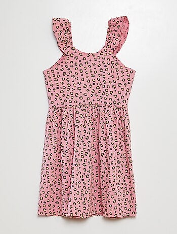 Robe à bretelles volantées à motif