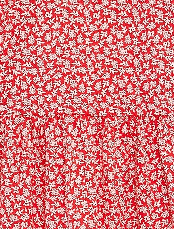 Robe à bretelles volantées à motif