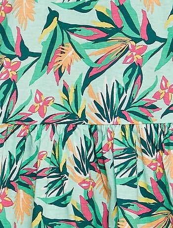 Robe à bretelles volantées à motif