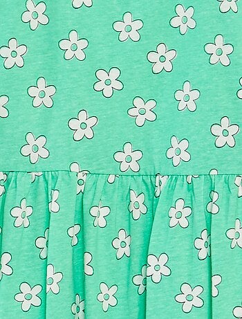 Robe à bretelles volantées à motif