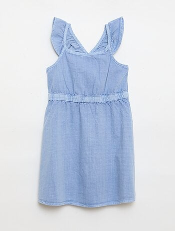 Robe à bretelles volantées unie