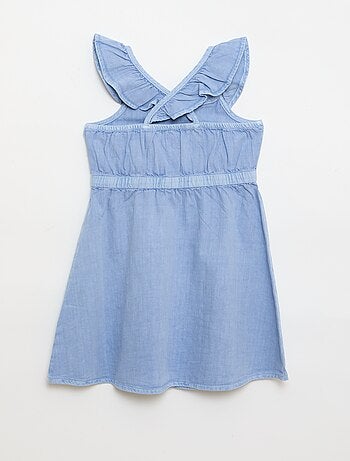 Robe à bretelles volantées unie