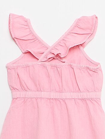 Robe à bretelles volantées unie