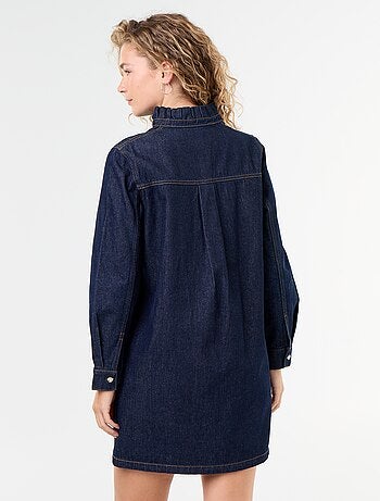 Robe à col frill en denim