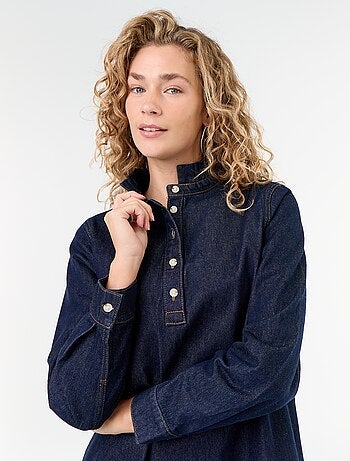 Robe à col frill en denim