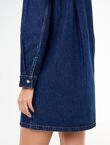 Robe à col frill en denim