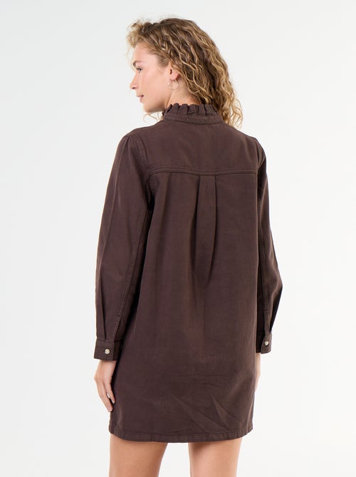 Robe à col frill en denim - Kiabi