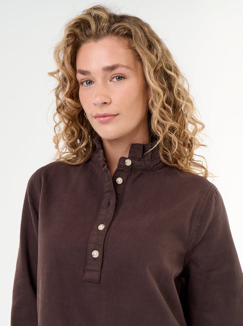 Robe à col frill en denim - Kiabi