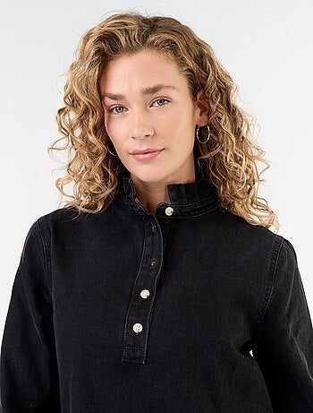 Robe à col frill en denim