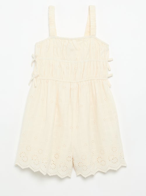 Robe à fines bretelles avec broderies all over - Kiabi