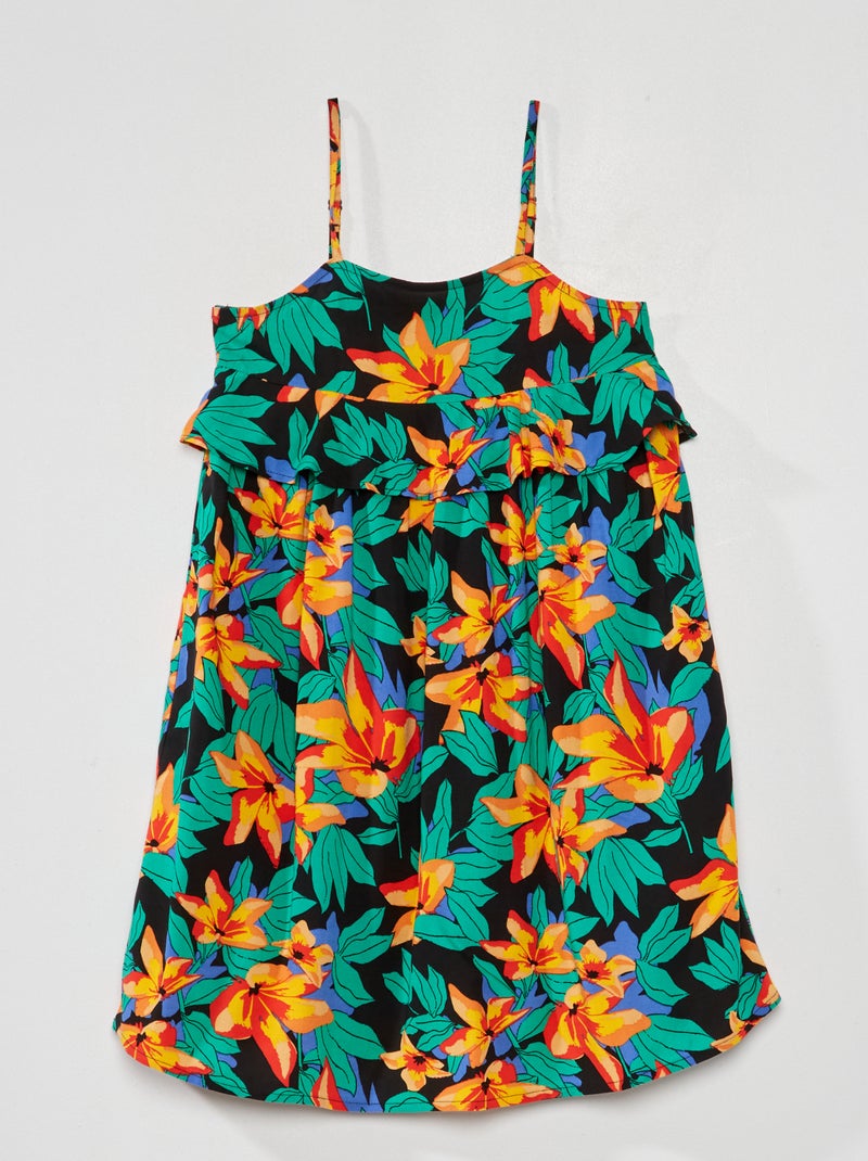 Robe à fines bretelles avec imprimé fantaisie Multicolore - Kiabi