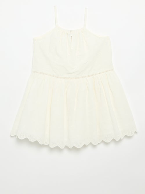 Robe à fines bretelles non réglables avec broderies - Kiabi