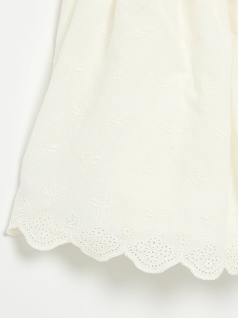 Robe à fines bretelles non réglables avec broderies Blanc - Kiabi