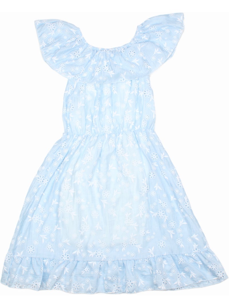 Robe à fleurs - Kids Star Bleu clair - Kiabi