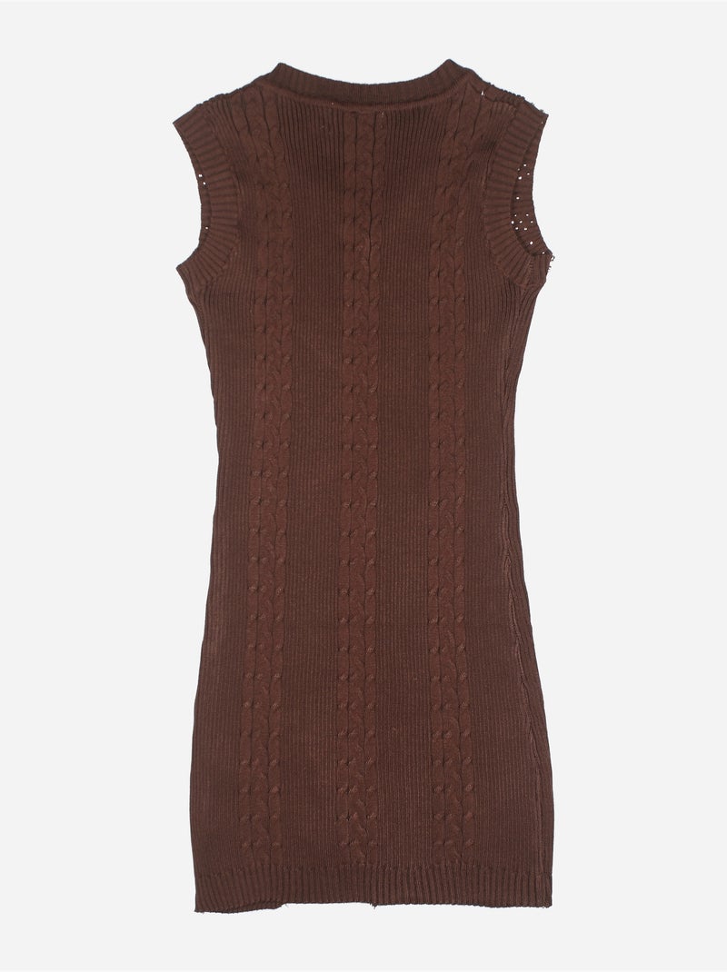 Robe à maille torsadée - Kids Star Marron foncé - Kiabi