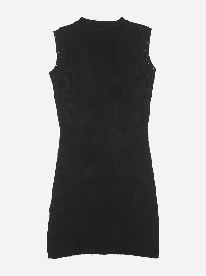 Robe à maille torsadée Noir - Kiabi