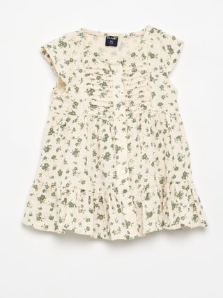 Robe à manches courtes avec broderies anglaises
