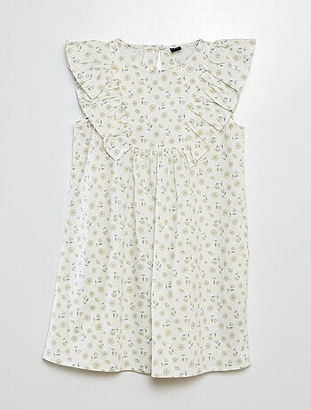 Robe à manches courtes avec détails volantés