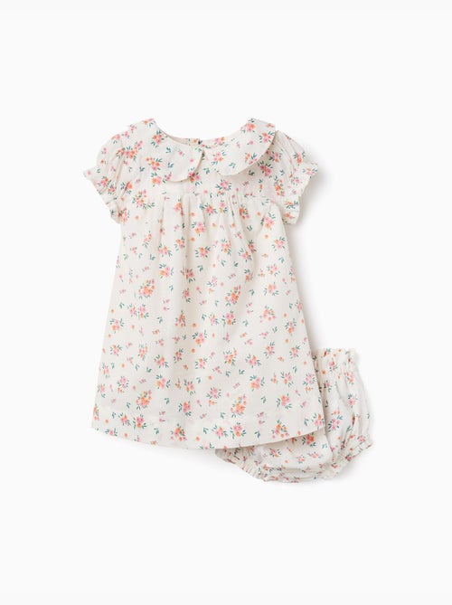 Robe à manches courtes avec motif floral - Kiabi